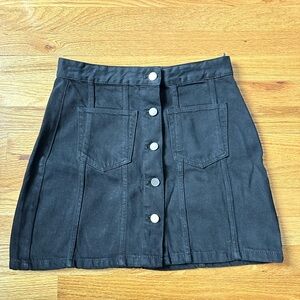 Zara black mini skirt with silver buttons